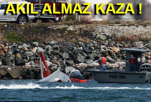 UÇAK PİSTTEN ÇIKIP DENİZE DÜŞTÜ !
