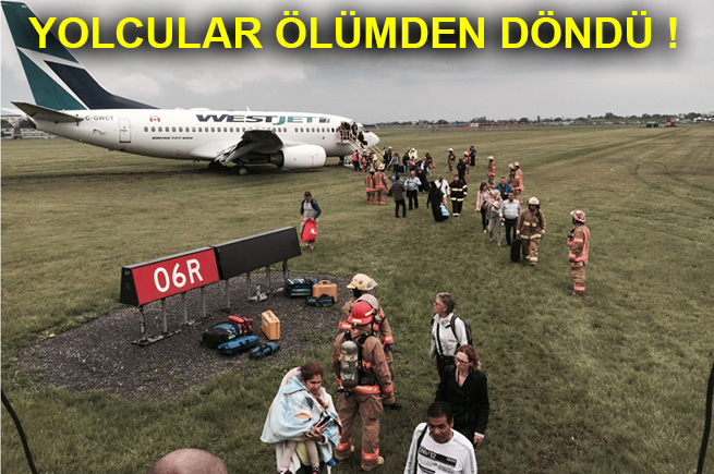 PİSTTEN ÇIKAN UÇAK BÜYÜK TEHLİKE ATLATTI !