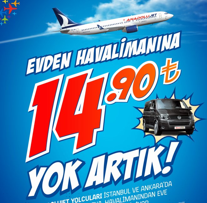 ANADOLUJET’LE ADRESE TESLİM 14.90 TL