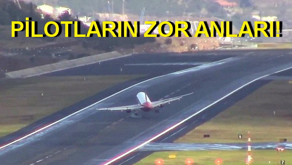 UÇAK 3 KERE PAS GEÇİP GÜÇLÜKLE İNEBİLDİ (VİDEOLU)