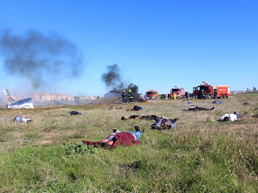 ÇANAKKALE HAVALİMANI’NDA TATBİKAT YAPILDI