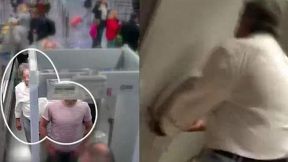 HAVALİMANINDA KAPTI, TUVALETE KOŞTU!