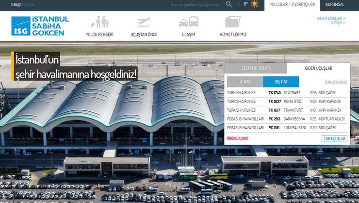 SABİHA GÖKÇEN HAVALİMANI WEB SİTESİ YENİLENDİ!