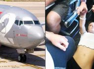 UÇAKTA OLAY ÇIKARAN KADINA JET MÜDAHALE (VİDEOLU)