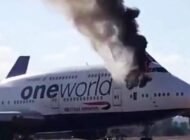 BRITISH AIRWAYS’E AİT UÇAK HAVALİMANINDA ALEV ALDI(videolu)
