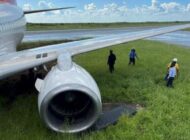 LAM HAVAYOLLARI’NA AİT UÇAK PİSTTEN ÇIKTI!(videolu)