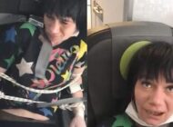 TAŞKINLIK YAPAN KADIN YOLCU KOLTUĞA İPLE BAĞLANDI