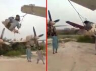 TALİBAN ASKERİ UÇAKLARI SALINCAK YAPTI (videolu)