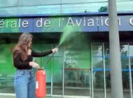 SİVİL HAVACILIK BİNASINI YEŞİLE BOYADILAR