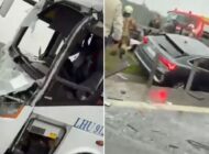 İSTANBUL HAVALİMANI’NA POLİSLERİ TAŞIYAN SERSİS KAZA YPTI