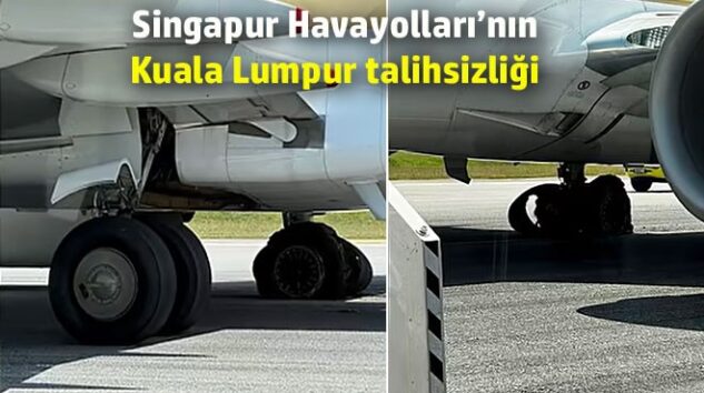 SİNGAPUR AİRLİNES UÇAĞININ İNİŞTE ‘ÇİFT LASTİK’ PATLADI