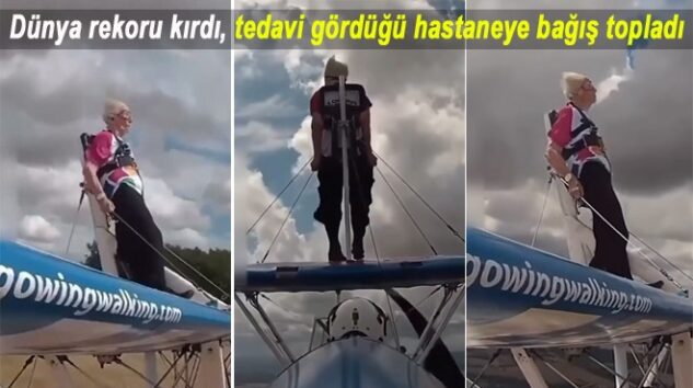 97 YAŞINDA KANAT ÜZERİNDE UÇARAK REKOR KIRDI