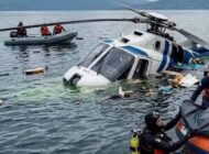 HELİKOPTER GÖLE DÜŞTÜ