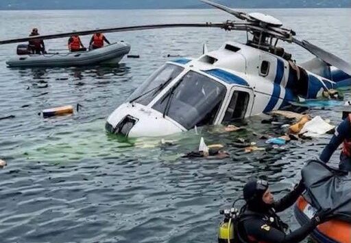 HELİKOPTER GÖLE DÜŞTÜ